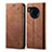 Cloth Case Stands Flip Cover for Huawei Honor 50 Lite Brown