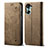 Cloth Case Stands Flip Cover for Huawei Honor 60 5G Khaki