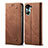 Cloth Case Stands Flip Cover for Huawei Honor 60 Pro 5G Brown