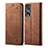 Cloth Case Stands Flip Cover for Huawei Honor 80 Pro 5G Brown