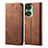 Cloth Case Stands Flip Cover for Huawei Nova 11 SE Brown