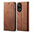 Cloth Case Stands Flip Cover for Huawei P50 Brown