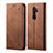 Cloth Case Stands Flip Cover for Oppo A11 Brown