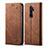 Cloth Case Stands Flip Cover for Oppo A11X Brown