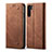 Cloth Case Stands Flip Cover for Oppo A91 Brown