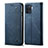 Cloth Case Stands Flip Cover for Oppo F19 Pro Blue