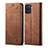 Cloth Case Stands Flip Cover for Oppo F19 Pro Brown