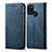 Cloth Case Stands Flip Cover for Realme 7i Blue