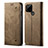 Cloth Case Stands Flip Cover for Realme C21 Khaki