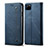 Cloth Case Stands Flip Cover for Realme C25Y Blue