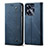 Cloth Case Stands Flip Cover for Realme Narzo N55 Blue