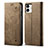 Cloth Case Stands Flip Cover for Samsung Galaxy A04E Khaki