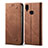 Cloth Case Stands Flip Cover for Samsung Galaxy A10s Brown