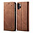 Cloth Case Stands Flip Cover for Samsung Galaxy A32 5G Brown
