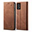 Cloth Case Stands Flip Cover for Samsung Galaxy A52 4G Brown