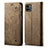 Cloth Case Stands Flip Cover for Samsung Galaxy F42 5G Khaki