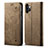 Cloth Case Stands Flip Cover for Samsung Galaxy M32 5G Khaki
