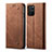 Cloth Case Stands Flip Cover for Samsung Galaxy M80S Brown