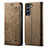 Cloth Case Stands Flip Cover for Samsung Galaxy S21 FE 5G Khaki