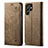 Cloth Case Stands Flip Cover for Samsung Galaxy S22 Ultra 5G Khaki