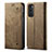 Cloth Case Stands Flip Cover for Vivo Y70 (2020) Khaki