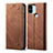 Cloth Case Stands Flip Cover for Xiaomi Poco C50 Brown