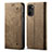 Cloth Case Stands Flip Cover for Xiaomi Poco F3 5G Khaki