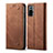 Cloth Case Stands Flip Cover for Xiaomi Redmi Note 10 Pro 4G Brown