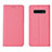 Cloth Case Stands Flip Cover H01 for Samsung Galaxy S10 Plus Pink