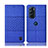 Cloth Case Stands Flip Cover H12P for Motorola Moto Edge Plus (2022) 5G Blue