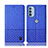 Cloth Case Stands Flip Cover H12P for Motorola Moto G31 Blue