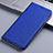 Cloth Case Stands Flip Cover H12P for Motorola Moto G53j 5G Blue