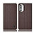 Cloth Case Stands Flip Cover H12P for Motorola Moto G71s 5G Brown