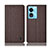 Cloth Case Stands Flip Cover H12P for Oppo A18 Brown