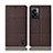 Cloth Case Stands Flip Cover H12P for Oppo A56S 5G Brown