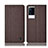 Cloth Case Stands Flip Cover H12P for Vivo iQOO 8 Pro 5G Brown