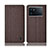 Cloth Case Stands Flip Cover H12P for Vivo iQOO 9 Pro 5G Brown