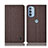 Cloth Case Stands Flip Cover H13P for Motorola Moto G31 Brown