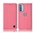 Cloth Case Stands Flip Cover H13P for Motorola Moto G31 Pink