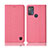 Cloth Case Stands Flip Cover H13P for Motorola Moto G50 Pink