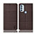 Cloth Case Stands Flip Cover H13P for Motorola Moto G71 5G Brown