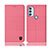 Cloth Case Stands Flip Cover H13P for Motorola Moto G71 5G Pink