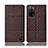 Cloth Case Stands Flip Cover H13P for Oppo A55 5G Brown