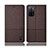 Cloth Case Stands Flip Cover H13P for Oppo A55S 5G Brown