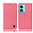 Cloth Case Stands Flip Cover H13P for Oppo A58 5G Pink