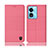 Cloth Case Stands Flip Cover H13P for Oppo A98 5G Pink