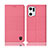 Cloth Case Stands Flip Cover H13P for Oppo Find X5 Pro 5G Pink