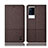 Cloth Case Stands Flip Cover H13P for Vivo iQOO 8 5G Brown