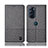 Cloth Case Stands Flip Cover H14P for Motorola Moto Edge 30 Pro 5G Gray