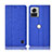 Cloth Case Stands Flip Cover H14P for Motorola Moto Edge 30 Ultra 5G Blue